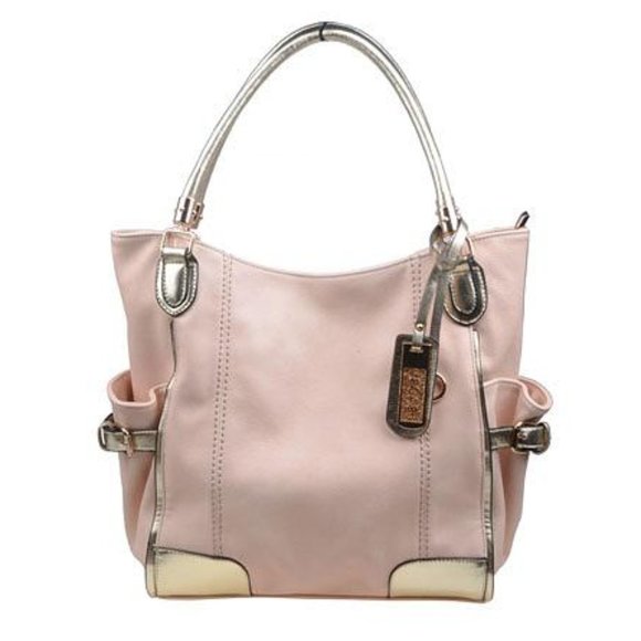 IN's Handbags - Women's Faux Leather Shoulder Bag,  White